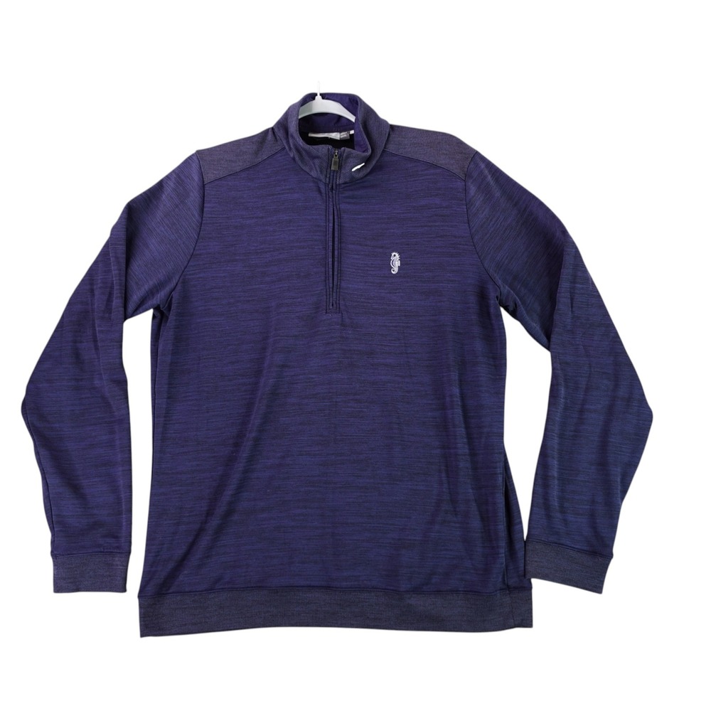 KJUS Quarter Zip Pullover Mens XL Purple Space Dye UPF 50+ Golf Activewear